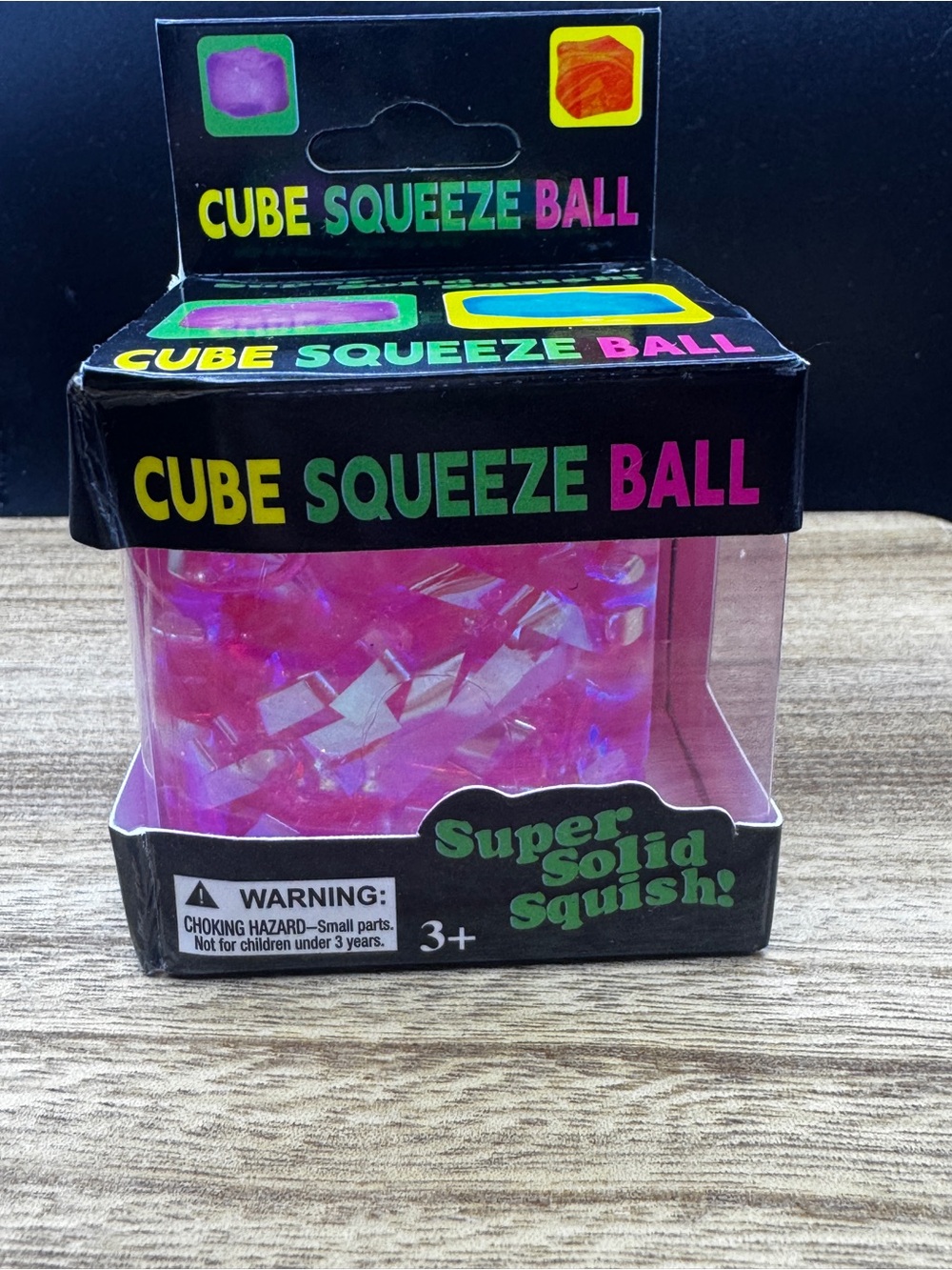 Cube Squeeze Ball - Pink - Super Solid Squish